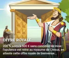 Cresus Casino royal offer banner with 200% up to €500 welcome bonus