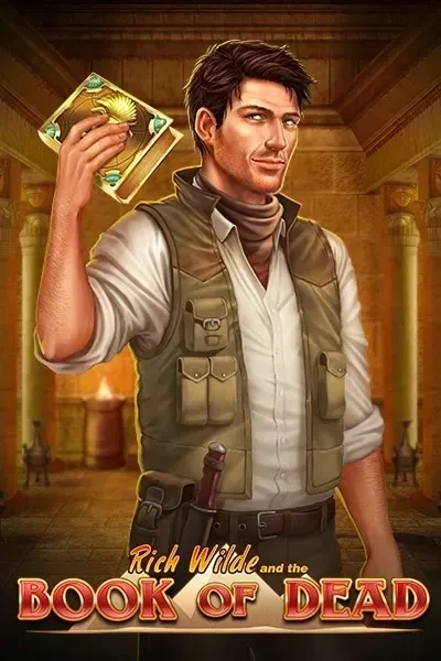 Rich Wilde and the Book of Dead slot game with adventurer